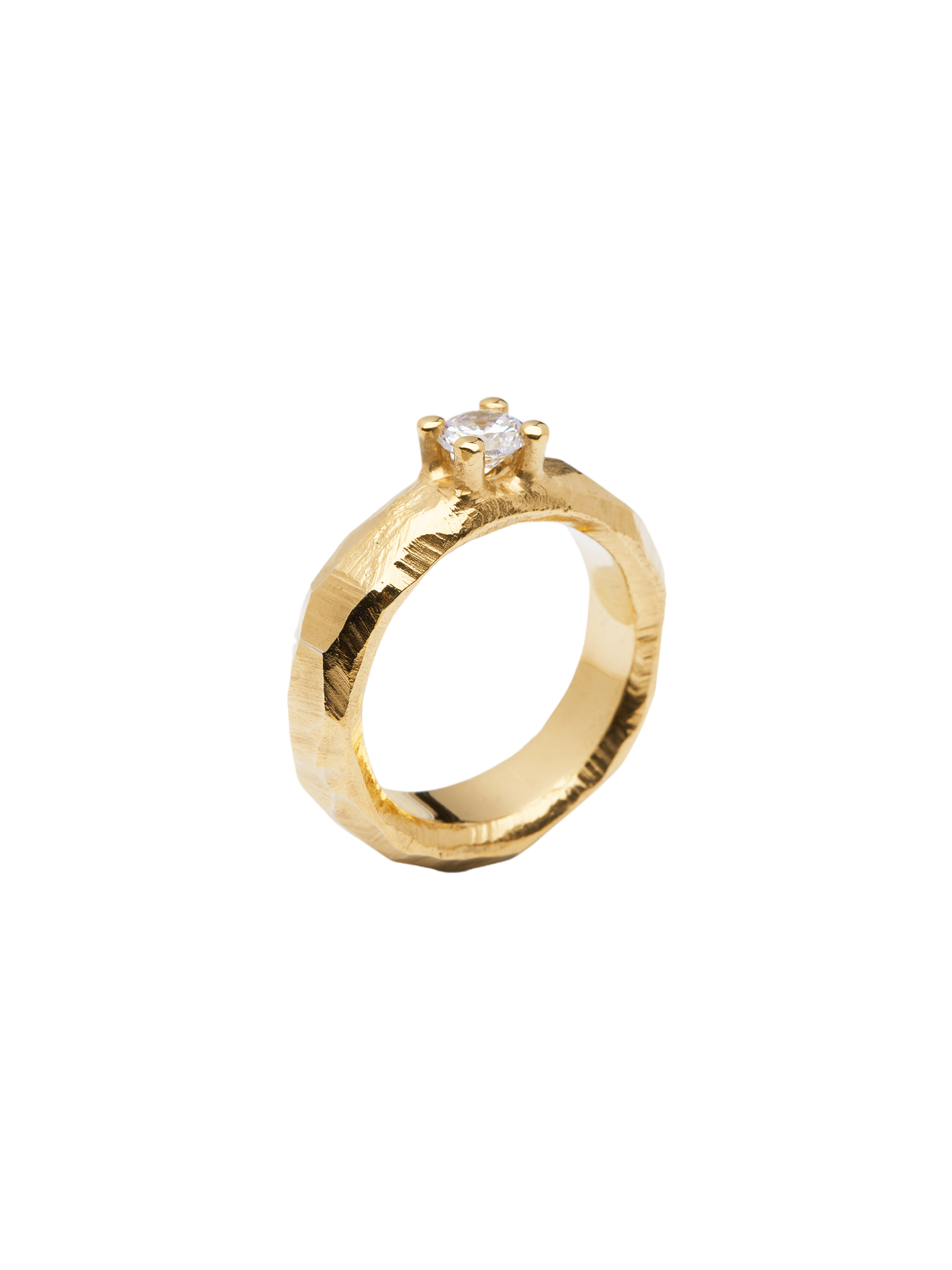 Mouse solitaire ring in 18k yellow gold with 0,40ct diamond